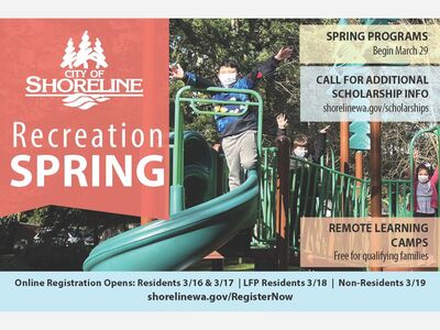 Early Registration for Limited Spring Recreation Programs with the City of Shoreline Begins 3/18/21