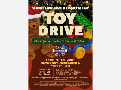Shoreline Fire Department Toy Drive December 6th