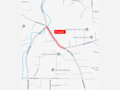 Section of 40th Pl NE Closed