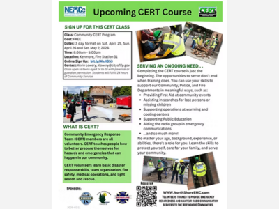 April Community Emergency Response Team Course (CERT)