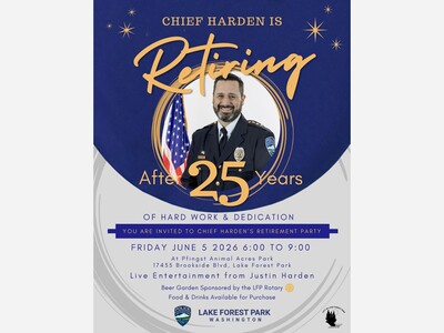 Celebrate Chief Harden's Retirement on Friday, June 5, at 6:00 pm 