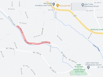 NE 180th Street Temporarily Closed for Repairs Between NE 182nd Street and 33rd Avenue NE