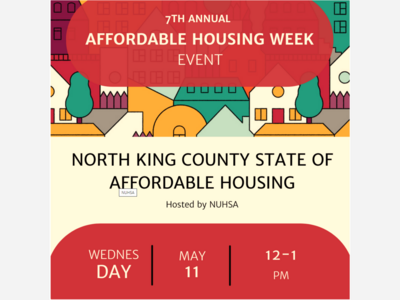Event to raise awareness of housing affordability issues in our North King County communities