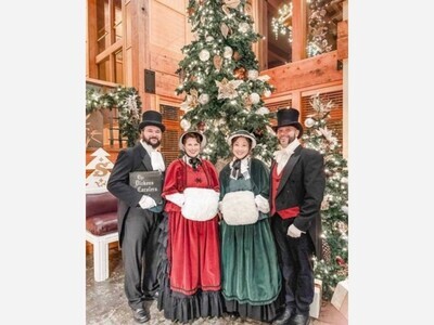 The Dickens Carolers on the Third Place Commons Stage